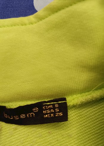 fosforlu yeşil Yarım Fermuarlı Kadın Sweatshirt - Görsel 4