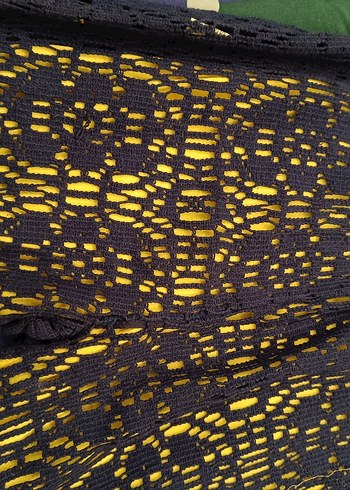 Dantel Detaylı Sarı Bohem Kadın Triko Pantolon - Görsel 4