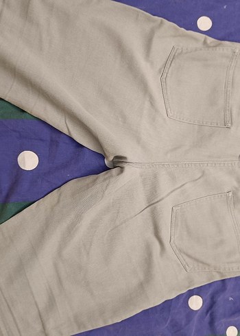 Düğmeli açık maviKadın Denim Pantolon - Görsel 3