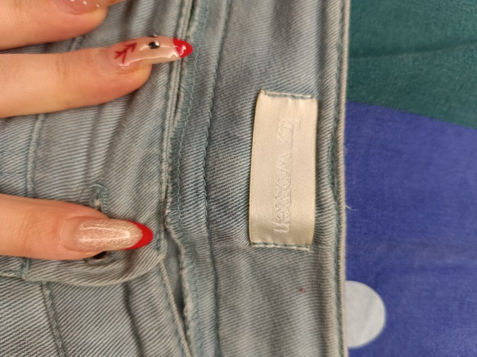 Düğmeli açık maviKadın Denim Pantolon - Görsel 5