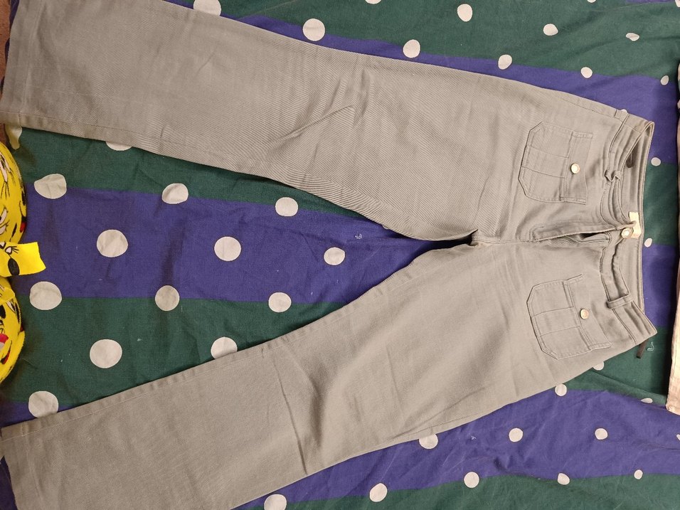 Düğmeli açık maviKadın Denim Pantolon - Görsel 4