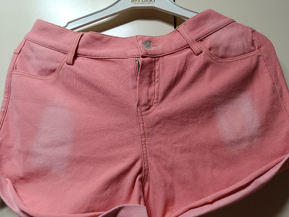 Pembe Düğmeli Pamuklu likraliŞort - Görsel 2