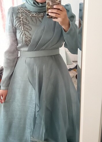 Armine Yakası taşlı abiye