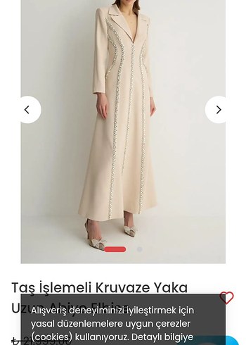 Armine Tas İslemeli Kruvaze Uzun Elbise
