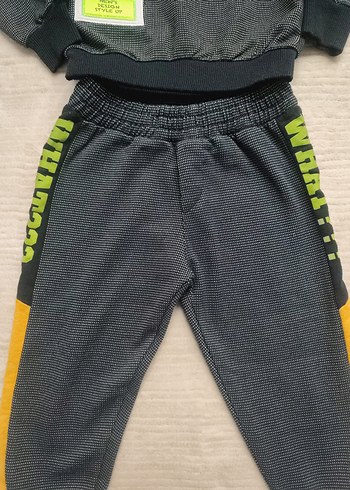 Erkek Çocuk Gri Sweatshirt ve Eşofman Takımı - Görsel 2