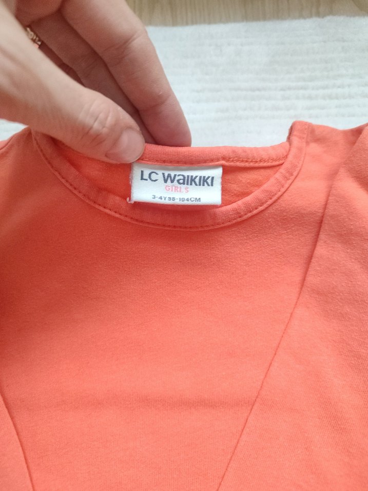 Turuncu Uzun Kollu Kız Çocuk Tişörtü - Görsel 3