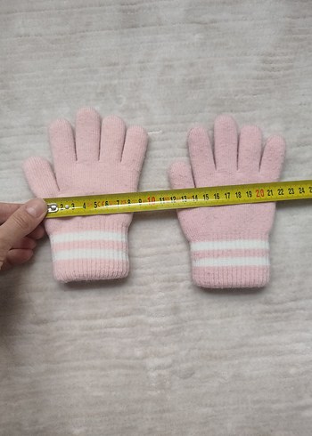 Kız Çocuk Pembe Örgü Eldiven - Görsel 5