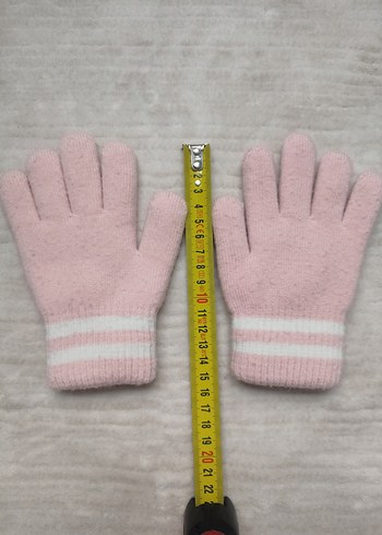 Kız Çocuk Pembe Örgü Eldiven - Görsel 4