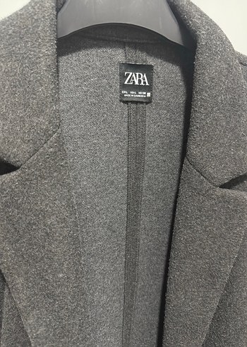 l Beden Zara Gri Tek Düğmeli Kaban