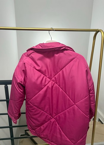 Diğer Düğmeli Pembe Kadın Mont