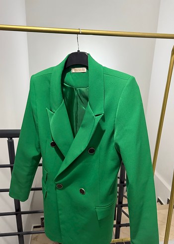 Düğmeli Yeşil Kadın Blazer Ceket