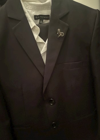 Düğmeli Siyah Klasik Erkek çocuk Takım Elbise - Görsel 3