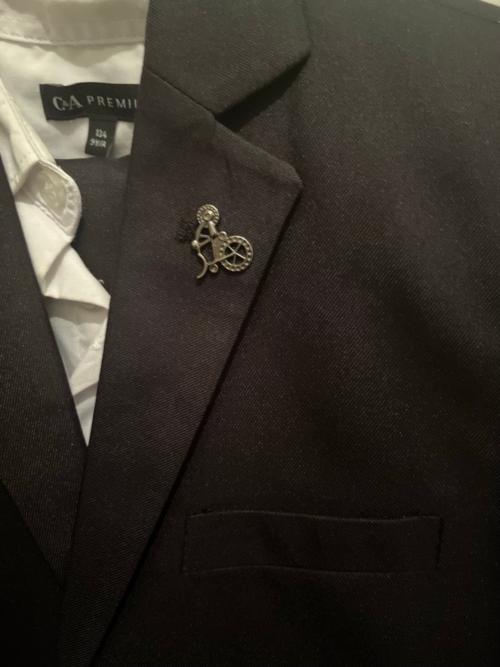 Düğmeli Siyah Klasik Erkek çocuk Takım Elbise - Görsel 4