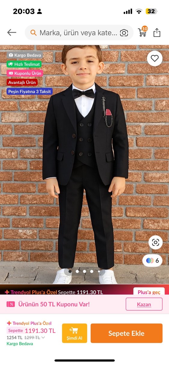 Düğmeli Siyah Klasik Erkek çocuk Takım Elbise - Görsel 2