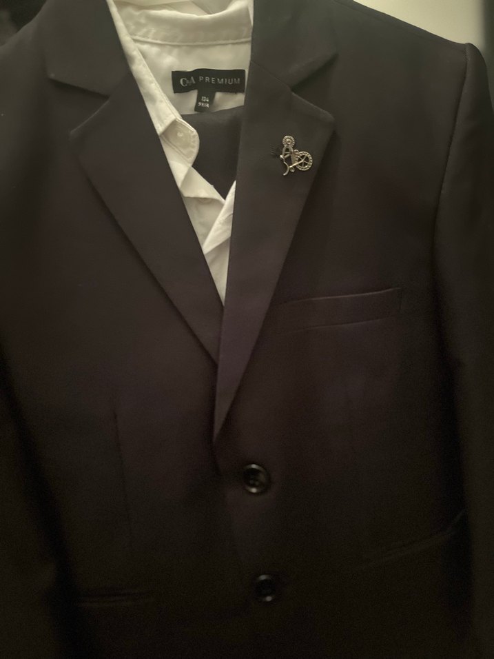 Düğmeli Siyah Klasik Erkek çocuk Takım Elbise - Görsel 3