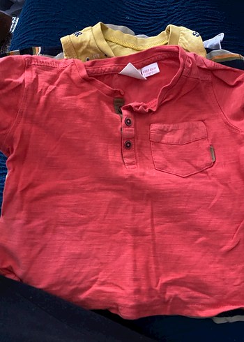 Sarı Çizgili Erkek Çocuk Kısa Kollu Tişört - Görsel 2