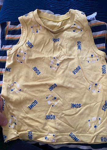 Sarı Çizgili Erkek Çocuk Kısa Kollu Tişört - Görsel 3