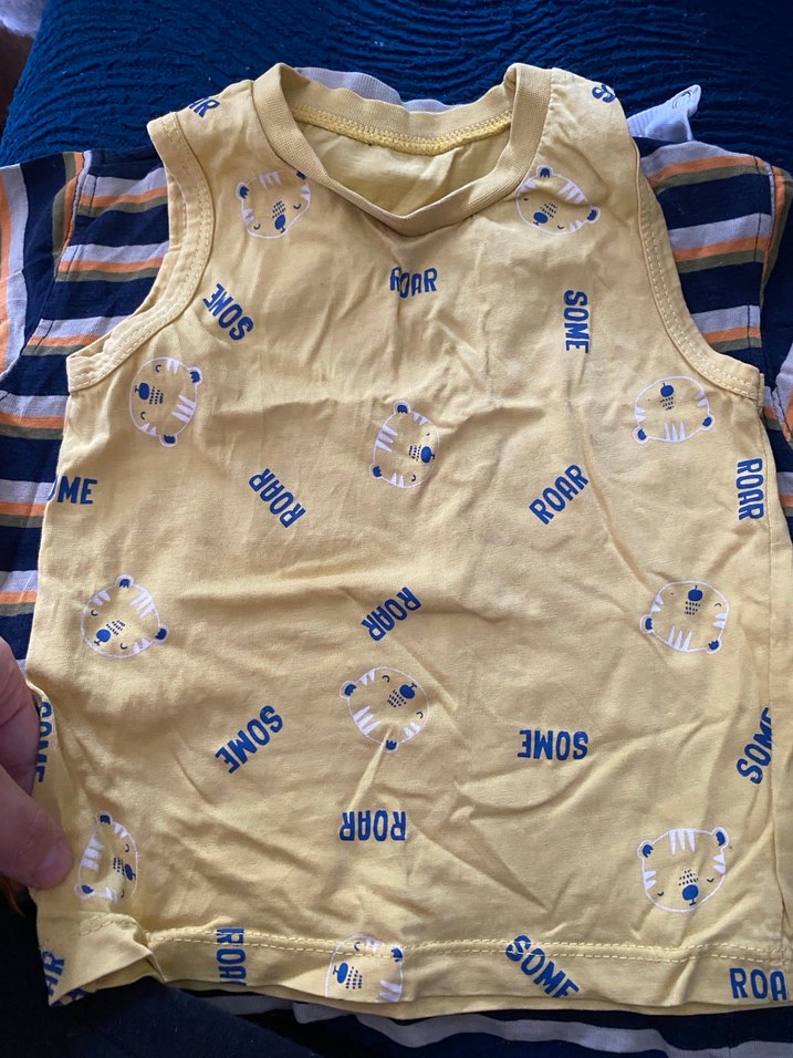 Sarı Çizgili Erkek Çocuk Kısa Kollu Tişört - Görsel 3