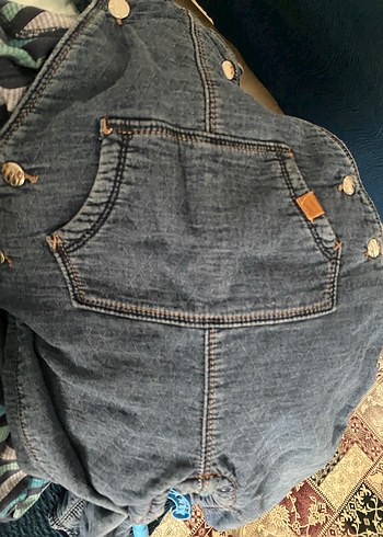 Erkek Çocuk Düğmeli Denim Salopet - Görsel 2