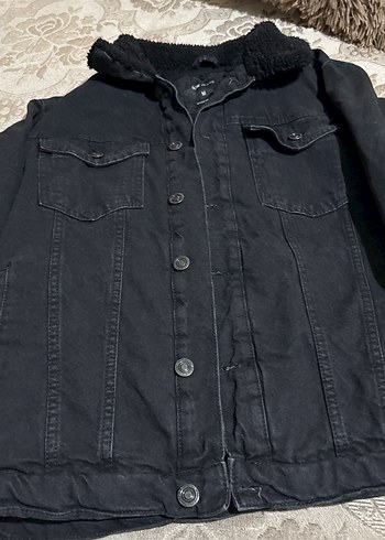 Siyah erkek Kot Ceket, Kürklü, Salaş Kesim - Görsel 2