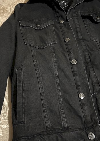 Siyah erkek Kot Ceket, Kürklü, Salaş Kesim - Görsel 5