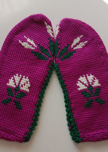 Nakışlı Beyaz Tunus işi patik - Görsel 5