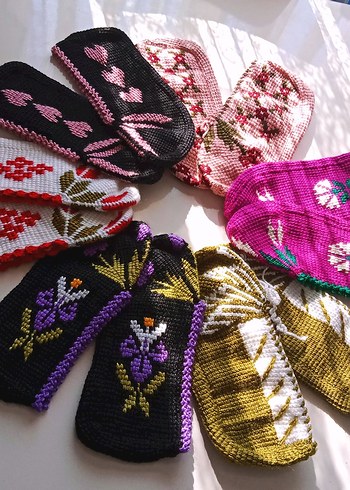 Nakışlı Beyaz Tunus işi patik - Görsel 7