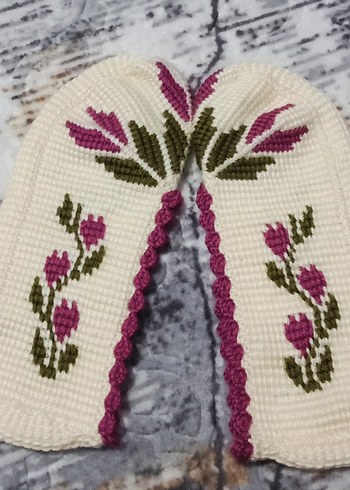 Nakışlı Beyaz Tunus işi patik - Görsel 2