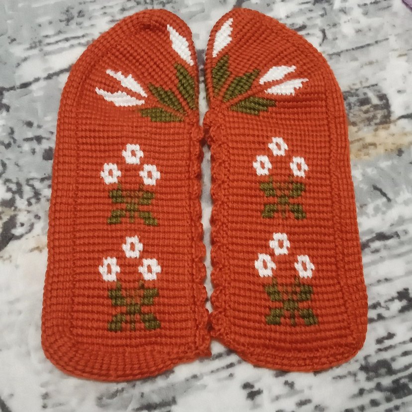 Nakışlı Beyaz Tunus işi patik - Görsel 4