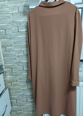 Bej Uzun Kollu Düğmeli Tunik - Görsel 3