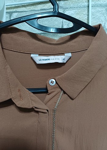 Bej Uzun Kollu Düğmeli Tunik - Görsel 2