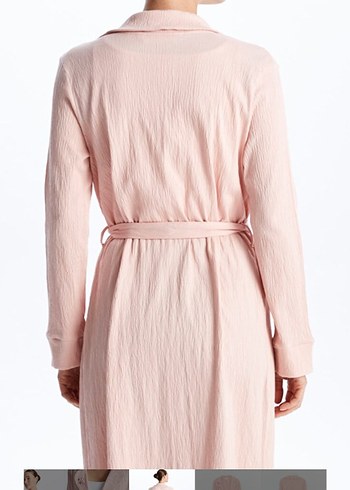 Uzun Kollu Pembe Kadın Sabahlık - Görsel 2