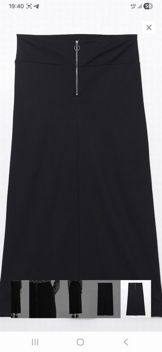 Kemerli Siyah Uzun Kadın Etek - Görsel 2