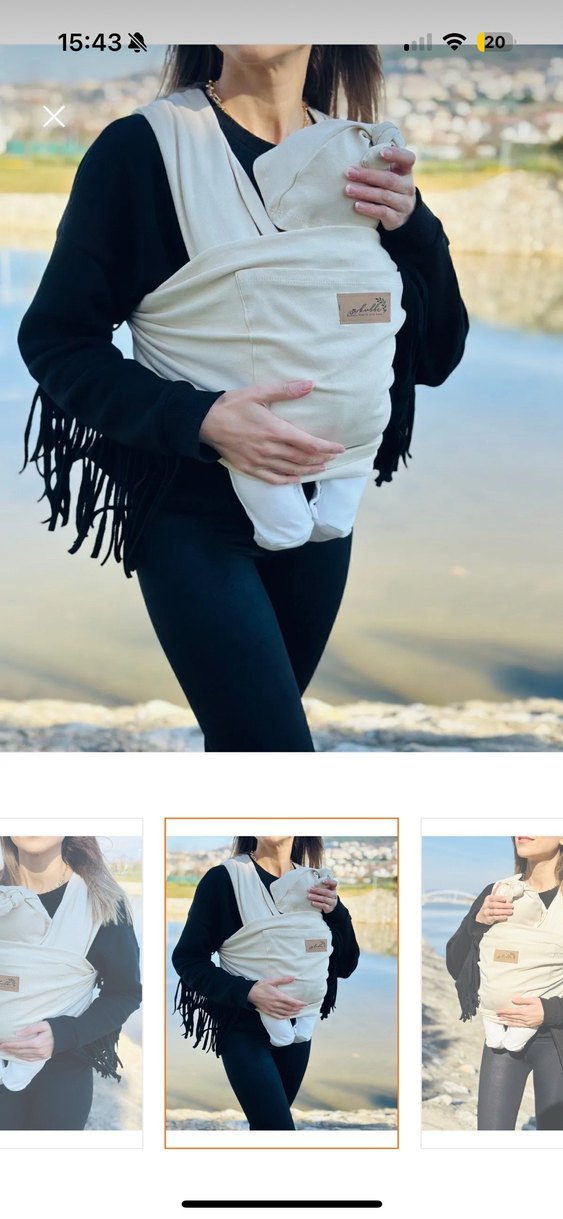 Bej Renkli Bebek Kanguru - Görsel 3