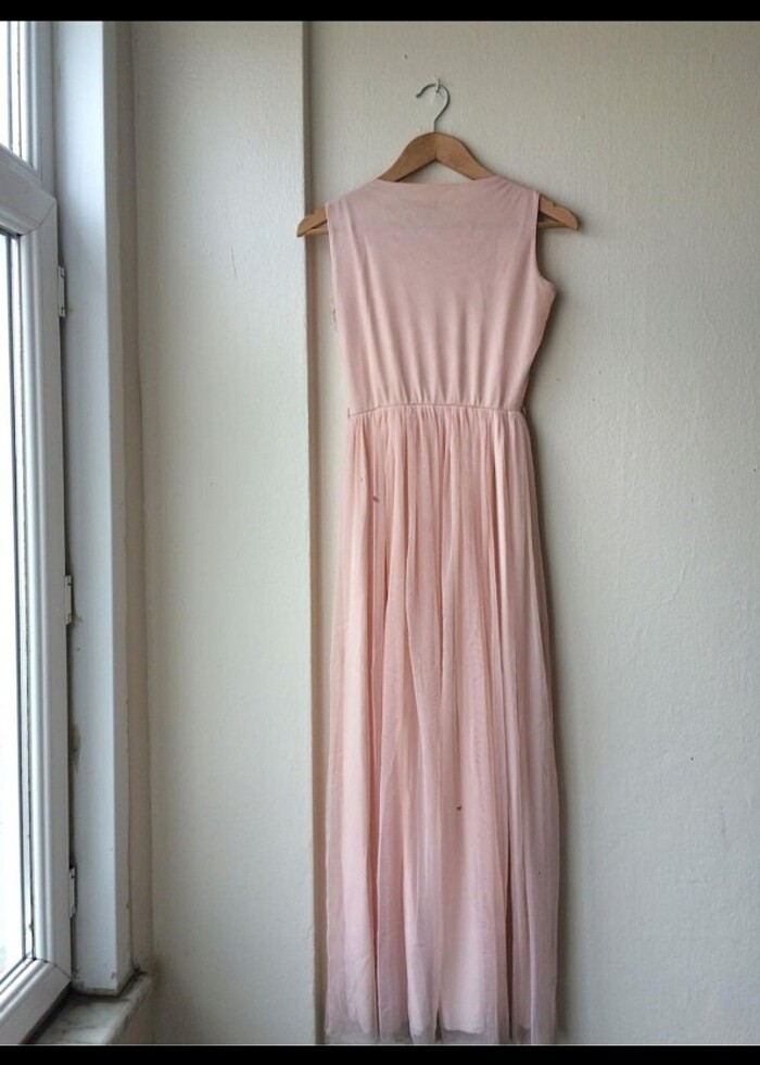 Pudra rengi elbise - Görsel 2