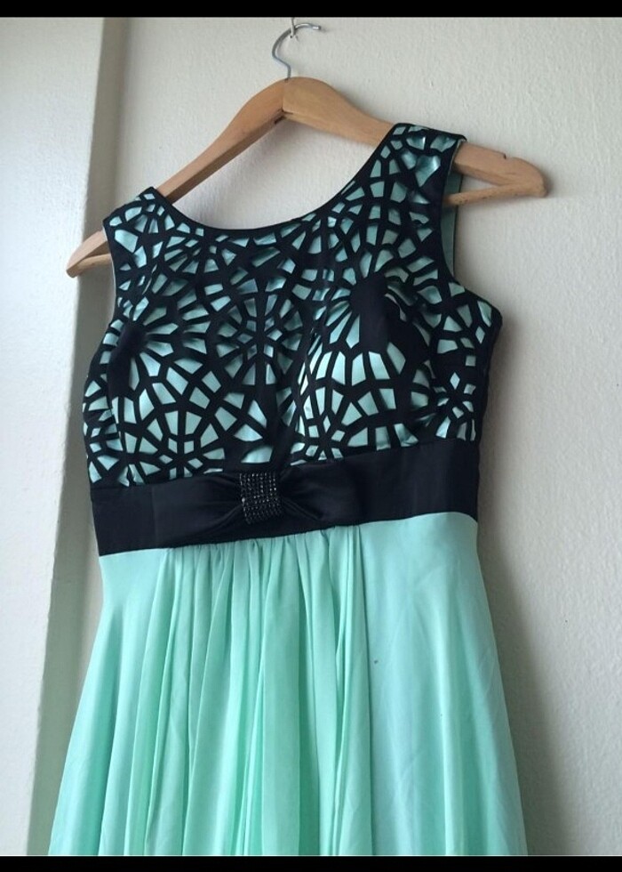 Su yeşili abiye  - Görsel 3