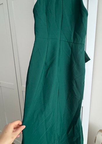 Yeşil Volanlı Kadın Abiye Elbise - Görsel 3