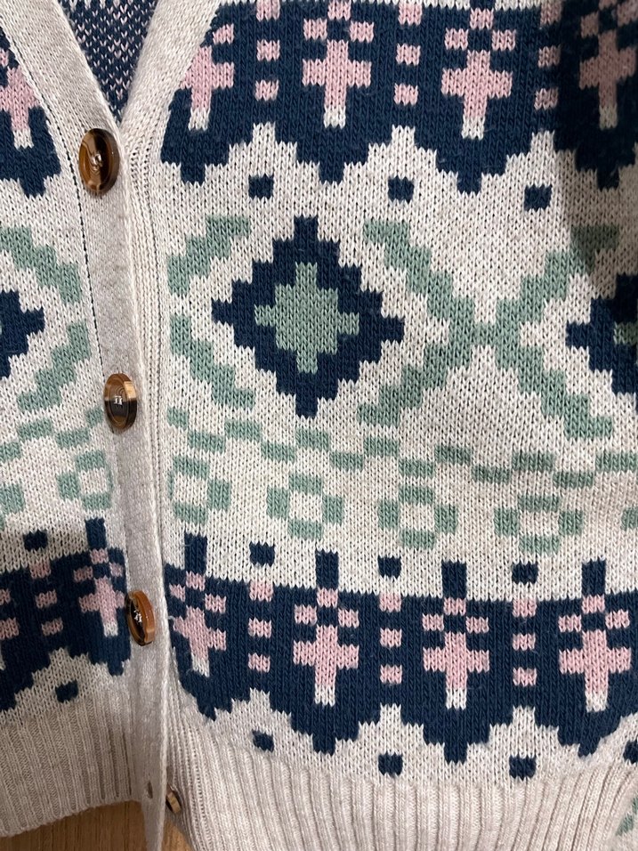 Bohem Çok Renkli V Yaka Örgü Hırka - Görsel 3