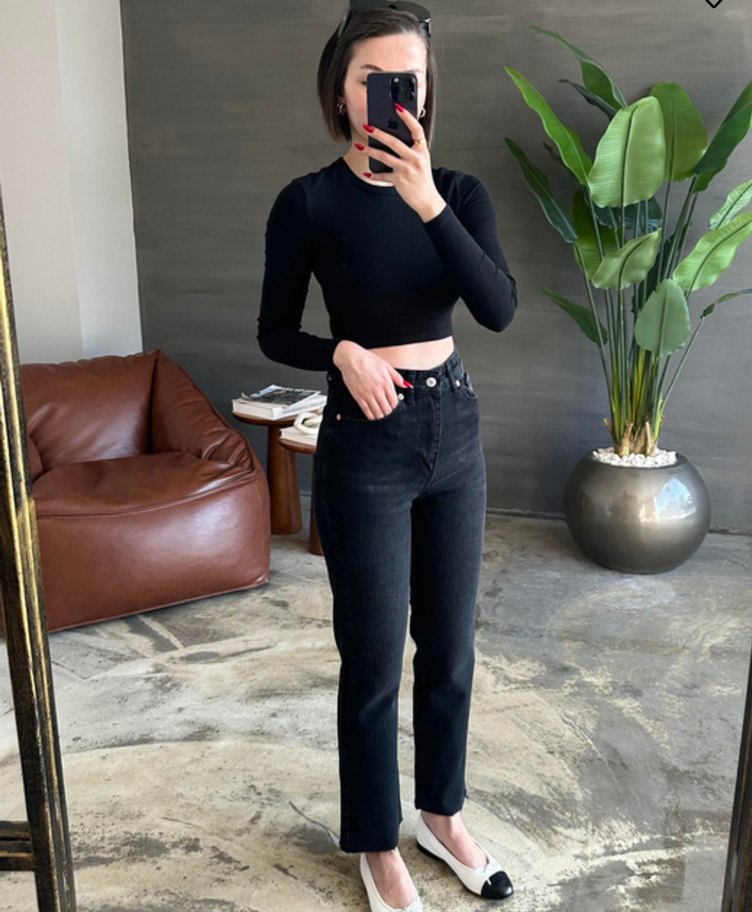 Fit Midi Kadın Kot Pantolon - Görsel 4