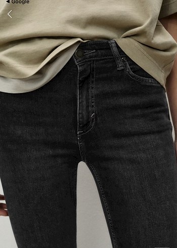 Gri Kadın Yüksek Bel Dar Kesim Jean - Görsel 2