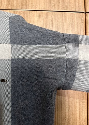 Gri Ekose Kadın Kaban - Görsel 6