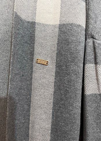 Gri Ekose Kadın Kaban - Görsel 2