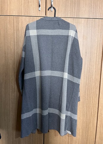 Gri Ekose Kadın Kaban - Görsel 4