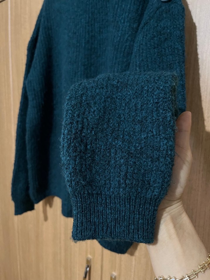 Koton Balıkçı Yaka Düğmeli Rahat Kesim Triko - Görsel 3