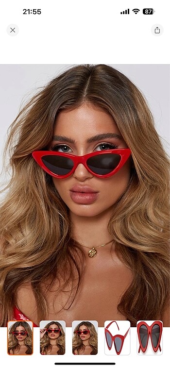 Bershka aynalı kırmızı gözlük