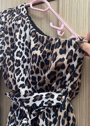 Leopar Desenli Kısa Kadın Elbise - Görsel 2