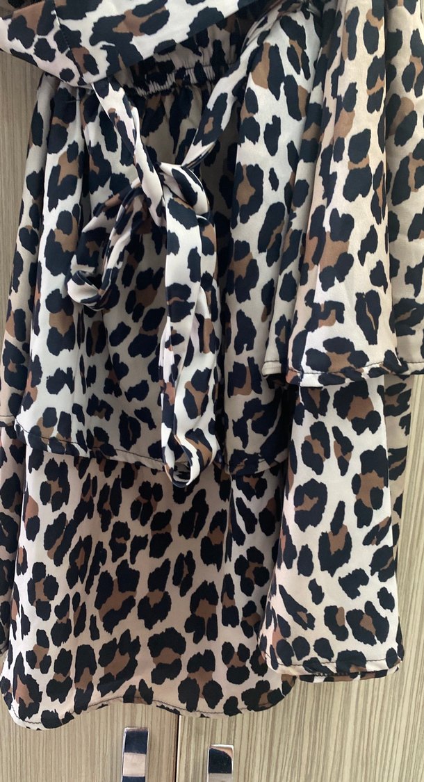 Leopar Desenli Kısa Kadın Elbise - Görsel 3