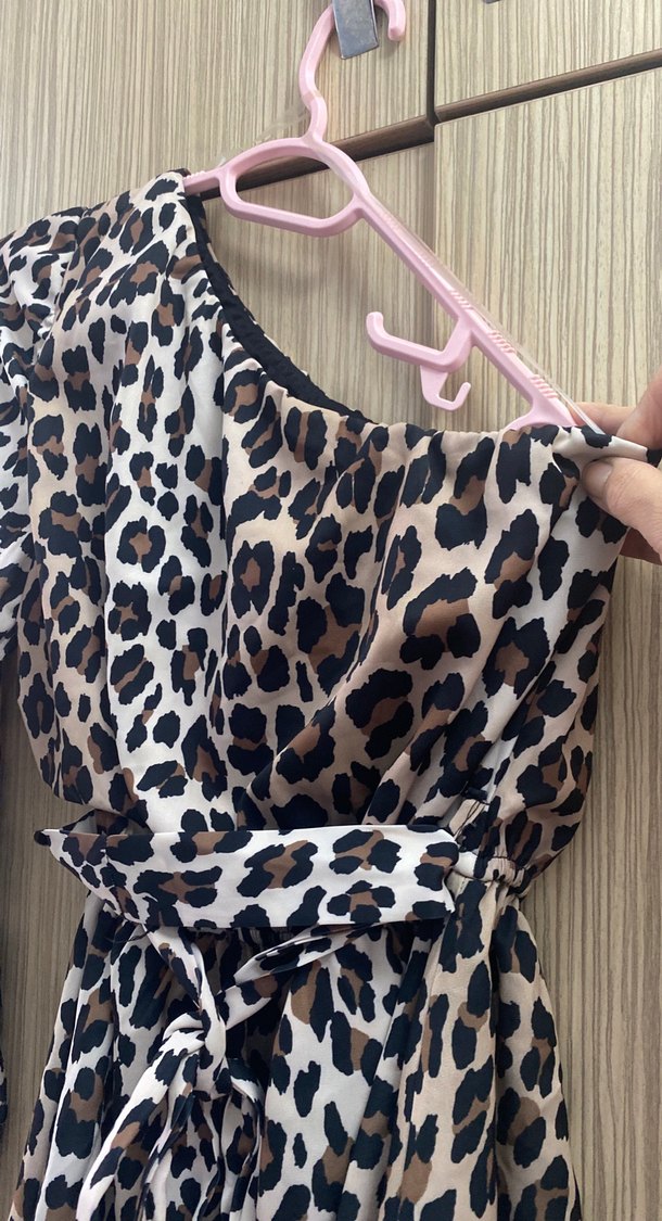 Leopar Desenli Kısa Kadın Elbise - Görsel 2