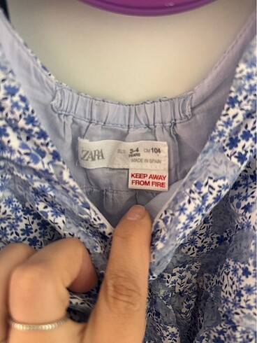 24-36 Ay Beden mavi Renk Zara elbise