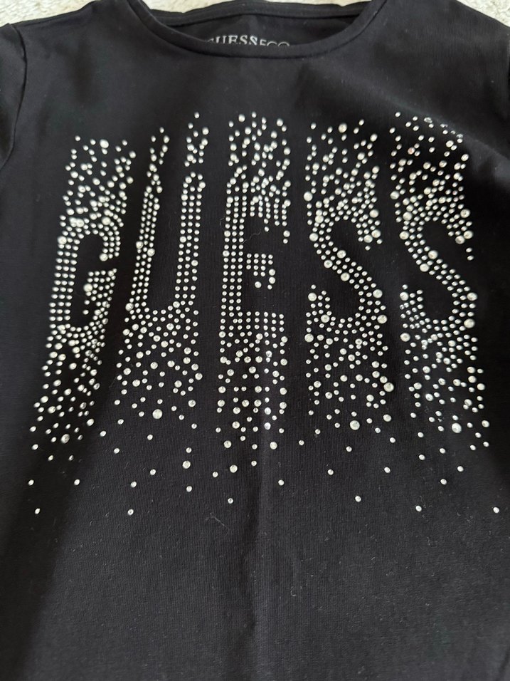 Guess 7 yas Siyah Uzun Kollu Kız Çocuk Tişört - Görsel 2